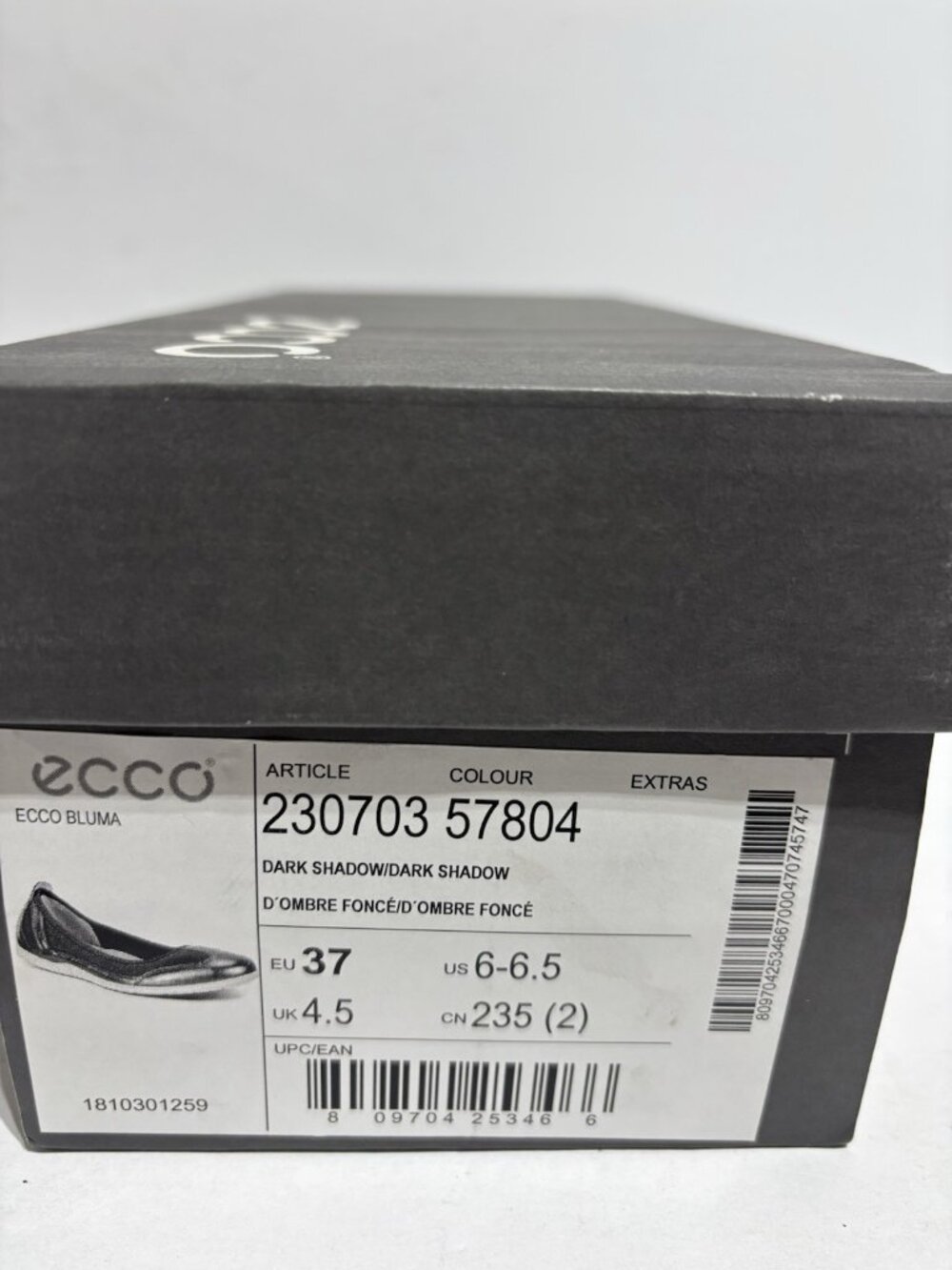 Ecco Women’s Bluma Dark Shadow Ballet Flats, Size EUR 37, US 6-6.5 M - Picture 6 of 6